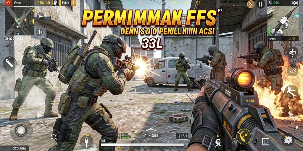 Screenshot gameplay 33L menampilkan intensitas aksi FPS yang mendebarkan.