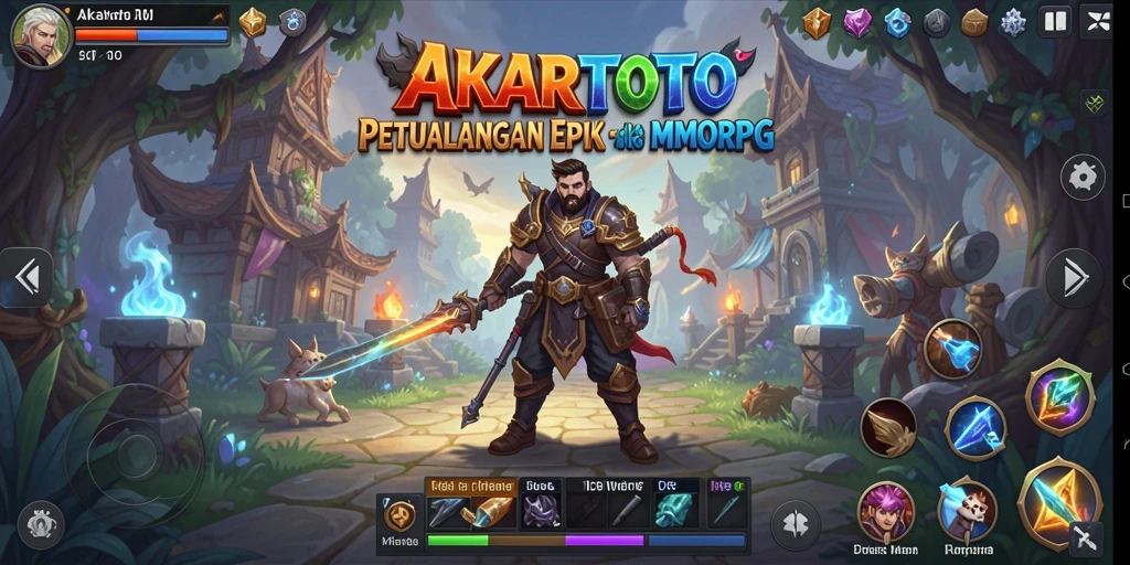 Screenshot gameplay AKARTOTO menampilkan pertempuran seru di dunia MMORPG.