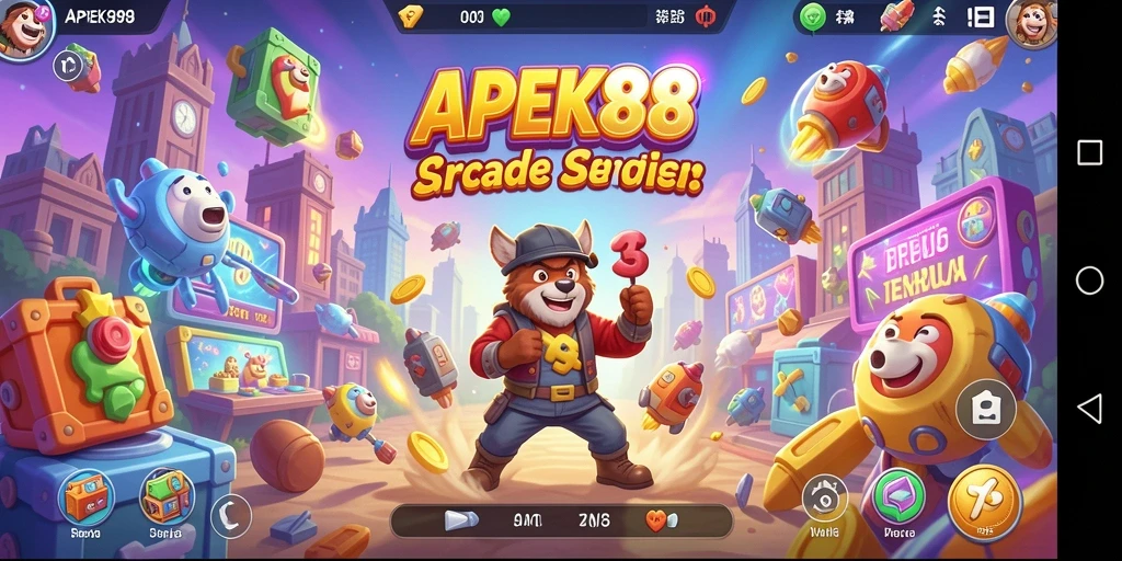 Screenshot APEK88 menampilkan aksi seru dalam permainan Arcade.