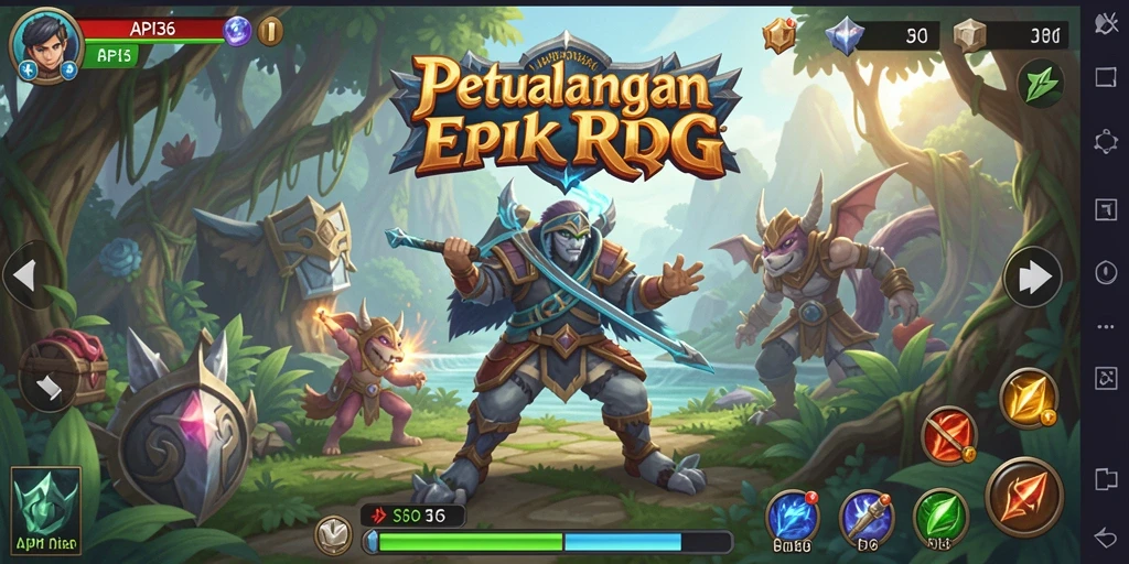 Tangkapan layar menampilkan petualangan epik dalam API36.