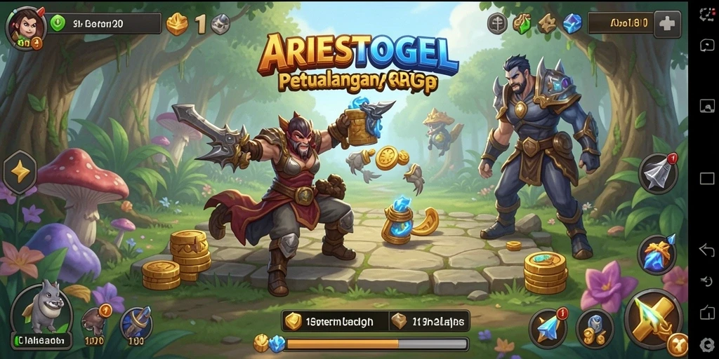 Screenshot ARIESTOGEL menampilkan karakter beraksi dalam pertarungan epik.