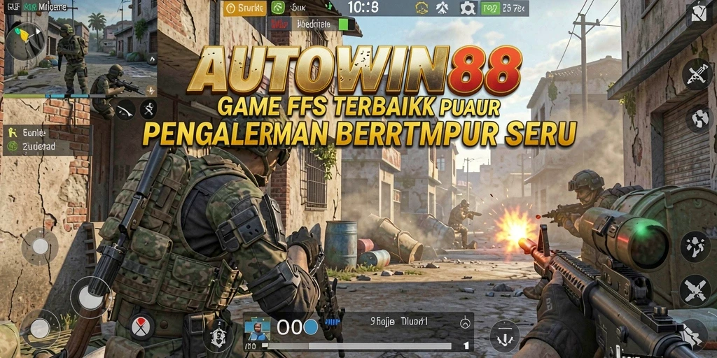 Screenshot utama AUTOWIN88 menampilkan aksi seru dalam gameplay FPS.