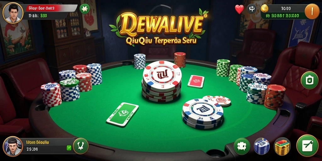Tampilan menarik dari gameplay QiuQiu DEWALIVE.