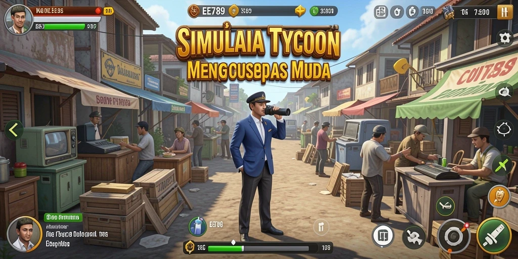 Tampilan gameplay EE789 yang menarik dan penuh strategi Tycoon.