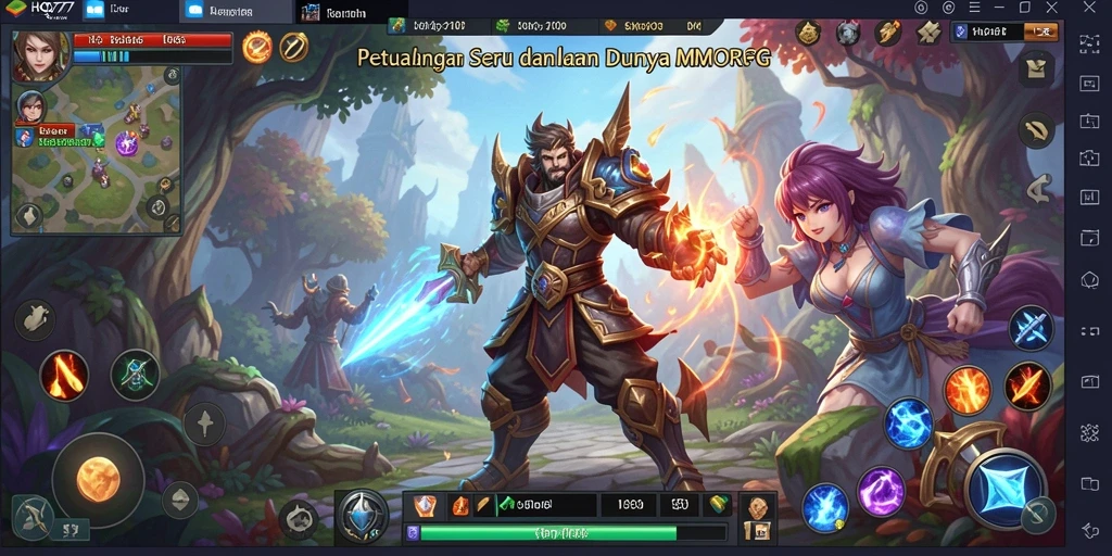 Tampilan gameplay yang mendebarkan dalam dunia MMORPG HQ777.