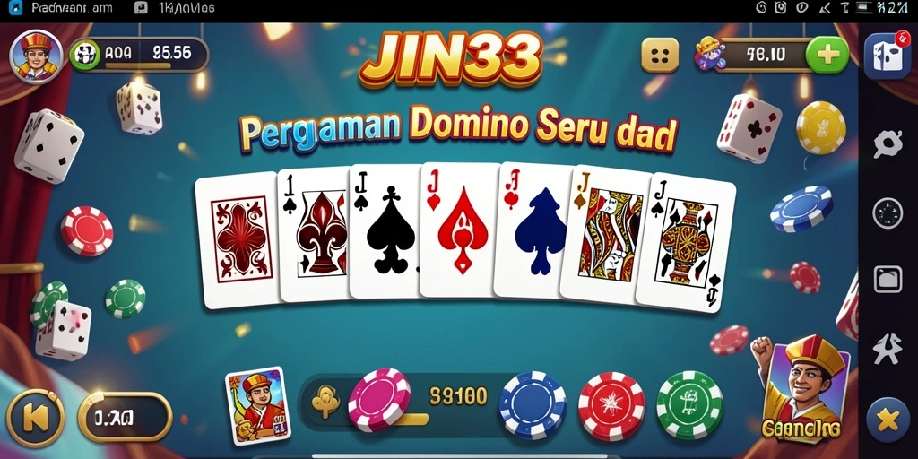 Tangkapan layar gameplay <strong>JIN33</strong> menampilkan suasana kompetisi Domino yang mendebarkan.