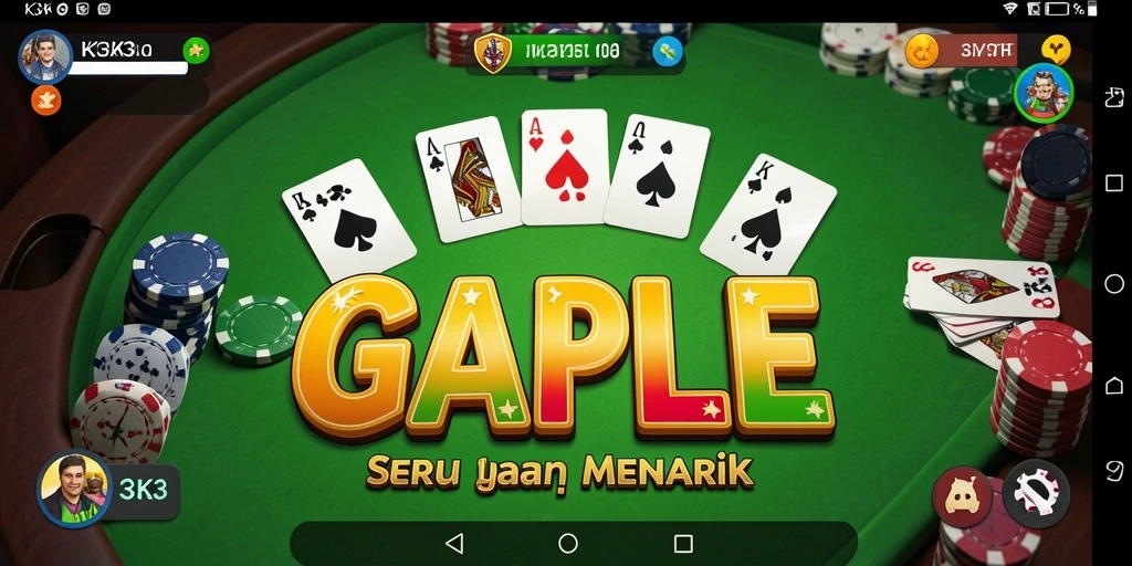Screenshot gameplay K3K3 yang menampilkan keseruan bermain Gaple.