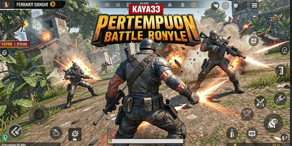 Tampilan gameplay KAYA33 yang mendebarkan dalam pertempuran Battle Royale.