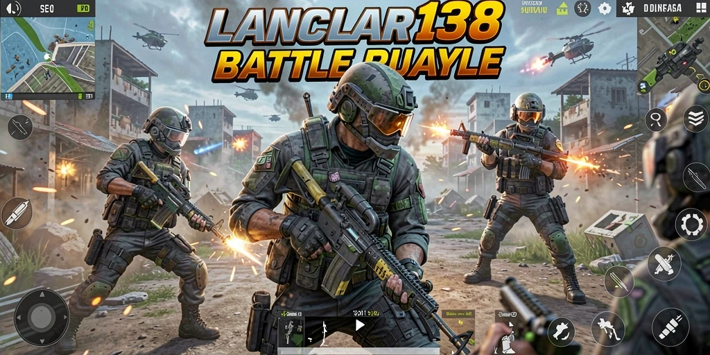 Screenshot LANCAR138 menampilkan aksi pertempuran seru dalam mode Battle Royale.