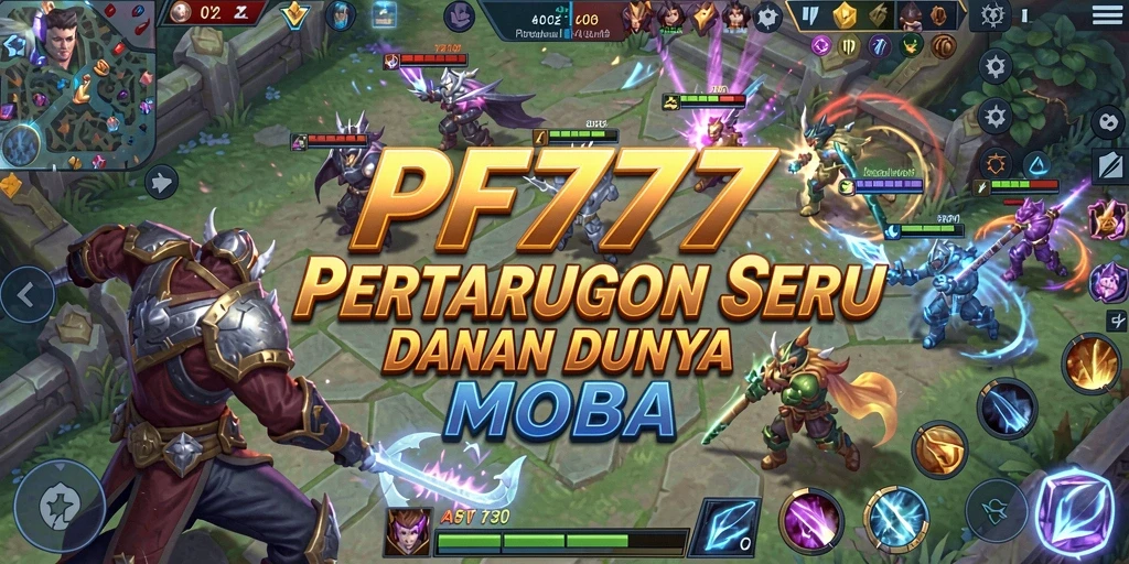 Tampilan gameplay seru di arena pertarungan MOBA PF777.