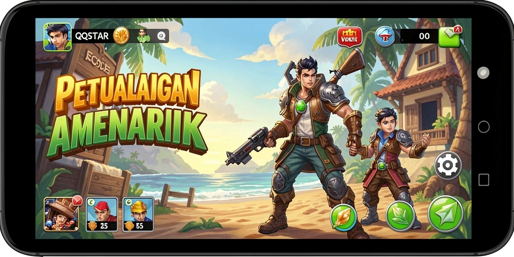 Tampilan gameplay QQSTAR yang seru dan menantang.