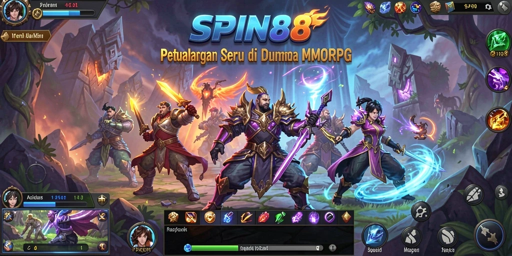 Tangkapan layar game SPIN88 menampilkan aksi seru dalam dunia MMORPG.