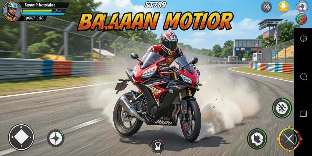 Tampilan gameplay ST789 yang mendebarkan di lintasan balapan.