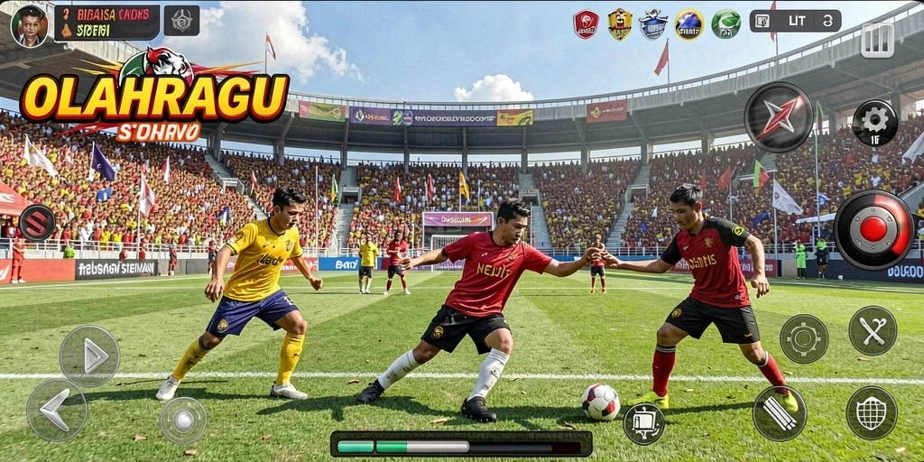 Tampilan seru dari V21 yang menampilkan gameplay olahraga yang menantang.