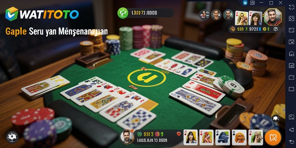 Tampilan gameplay WATITOTO yang seru saat bermain Gaple.